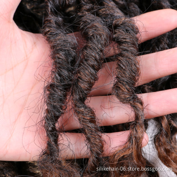 24inch Synthetic Goddess Locs Hair Extensions Faux Locs Crochet Wavy Hair Goddess Faux Locs Crochet Hair with Curly Ends